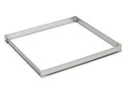 Carré à Tarte Perforé Inox - Ht 3,5 Cm - 14 X 14 Cm - Mallard Ferrière
